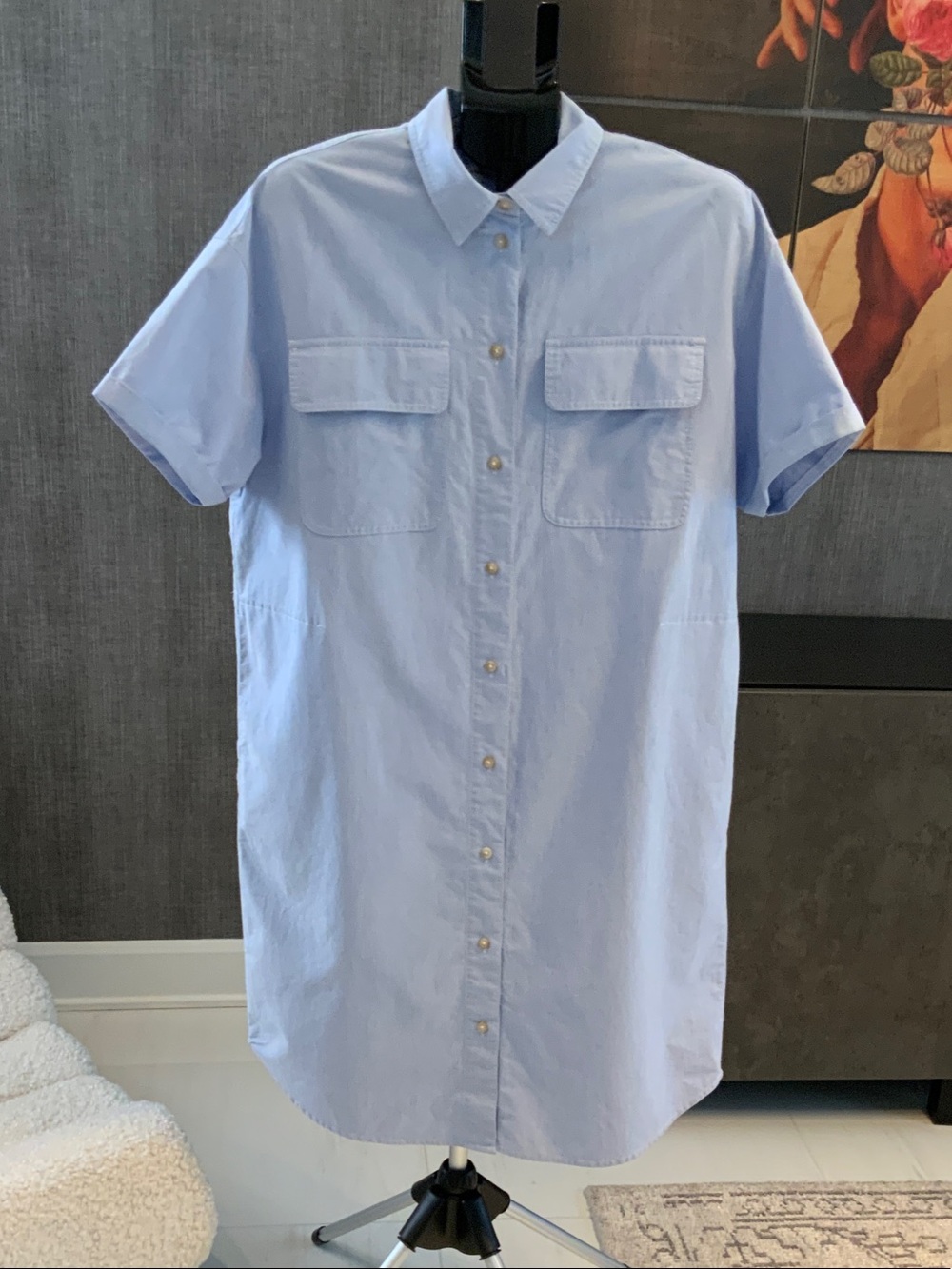 InWear Light Blue Short-Sleeve Button-Down Shirt Dress 10